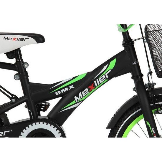 Mexller dětské kolo BMX 16" s vodící tyčí černozelené