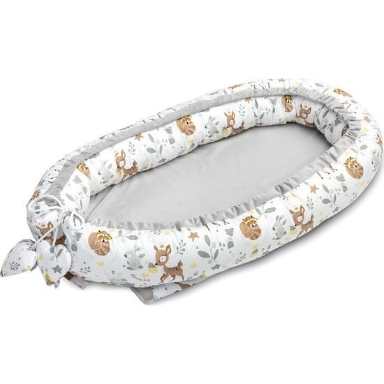 Sensillo Dětské hnízdečko Velvet bílé lesní příhoda
