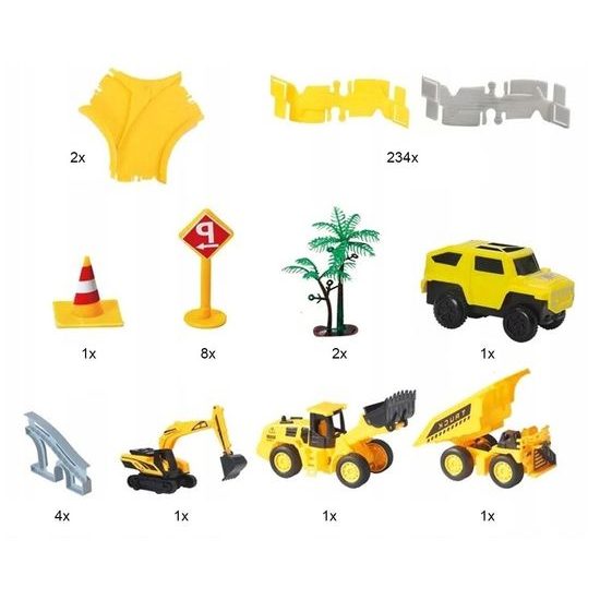 Autodráha s autíčkem na baterie a stavebními stroji 255 dílků City Truck