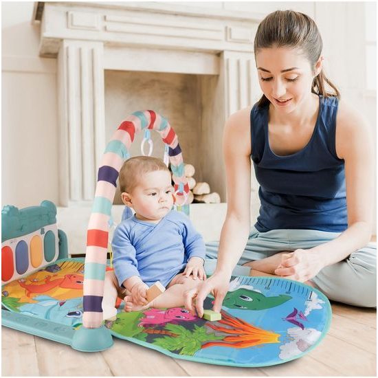 Dětská hrací deka s piankem Pedal Piano - modrá