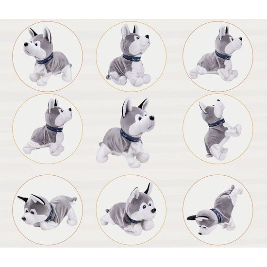 Interaktivní plyšový pejsek Husky reagující na pohyb