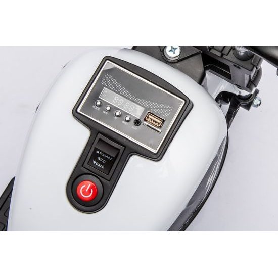 Dětská elektrická motorka Faster - bílá