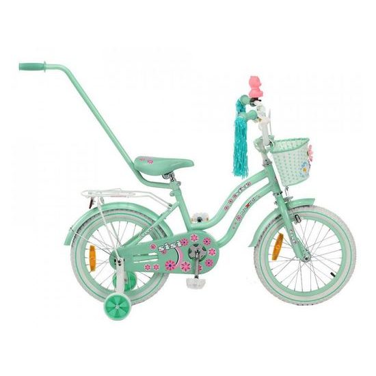 Mexller dětské kolo SISI 16" s vodící tyčí mintová 2022