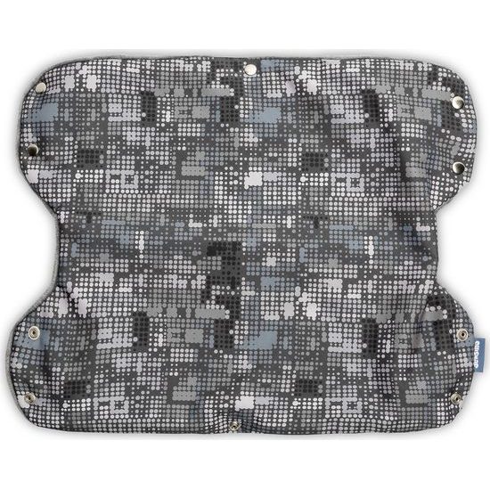 Rukávník na kočárek tečky grafitový