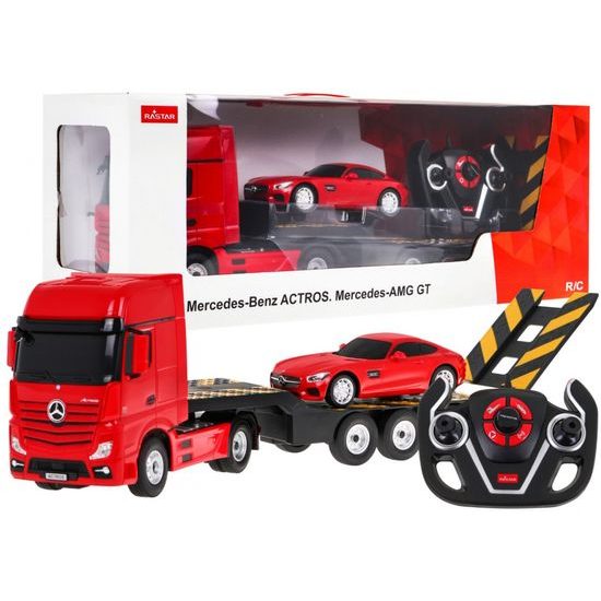 Rastar autíčka na dálkové ovládání Mercedes Benz Actros 1:26 + AMG GT 1:24