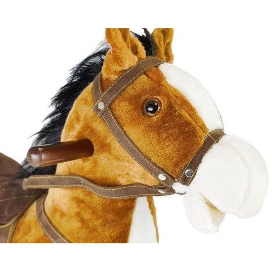 Plyšový houpací kůň Blesk - světle hnědý