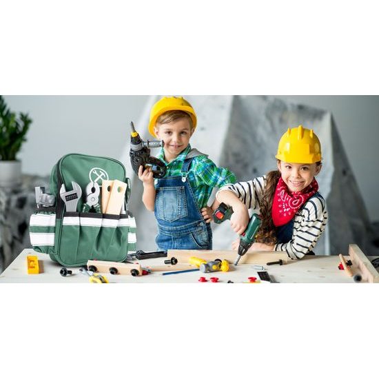 Sada dětského nářadí s vrtačkou na baterie v batůžku Craft Toolbox