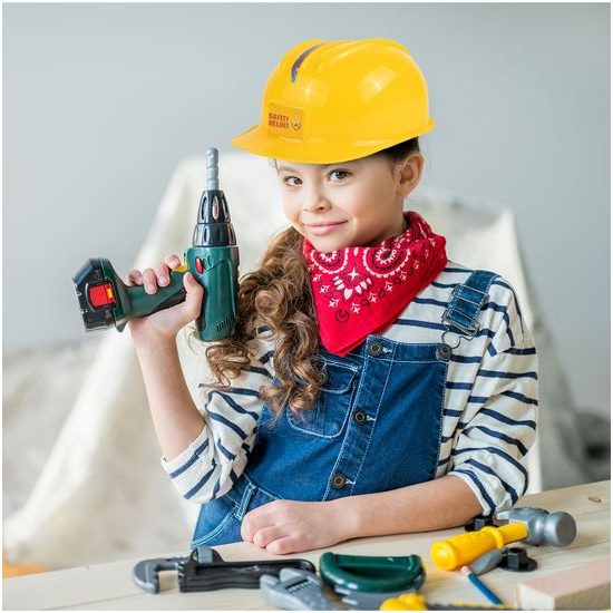 Sada dětského nářadí s vestou a helmou Craftmans Toolbox