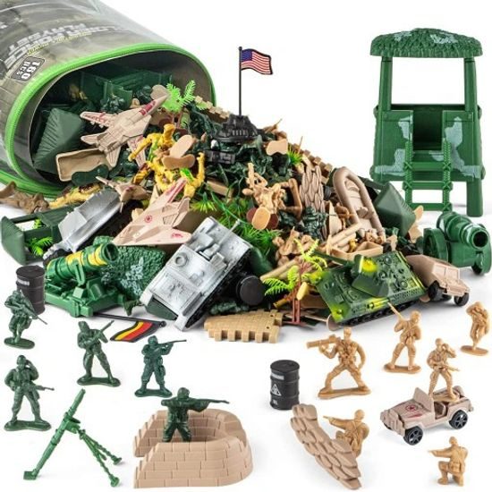 Velká sada plastových vojáčků s příslušenstvím Soldier Playset 300 kusů