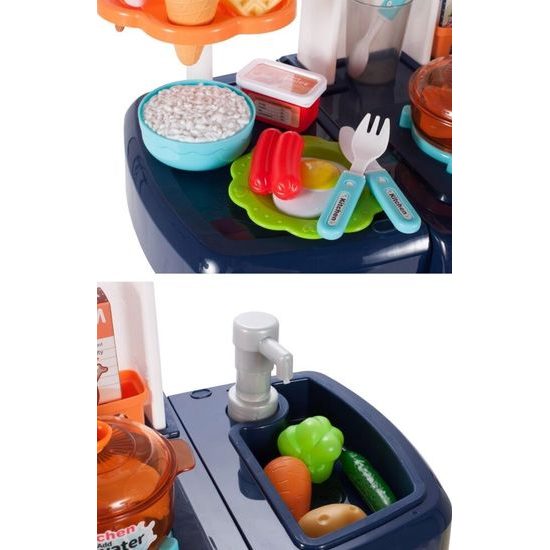 Dětská kuchyňka se zvuky a párou Home Kitchen modrá
