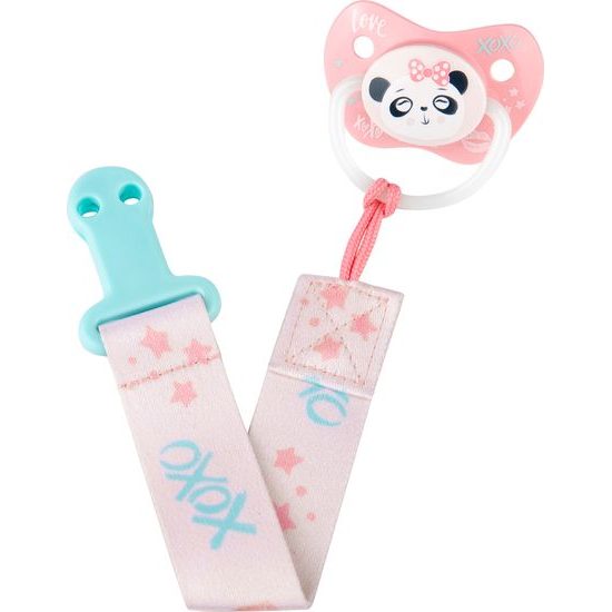 Canpol Babies Řetízek na dudlík Canpol Babies - růžová/tyrkys