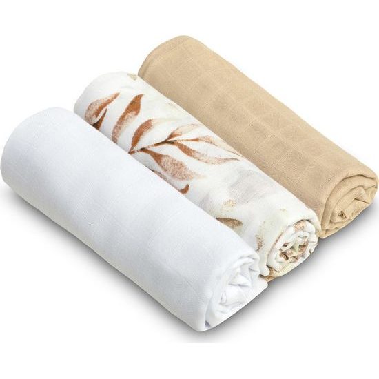 Mušelínové pleny béžové 3 ks