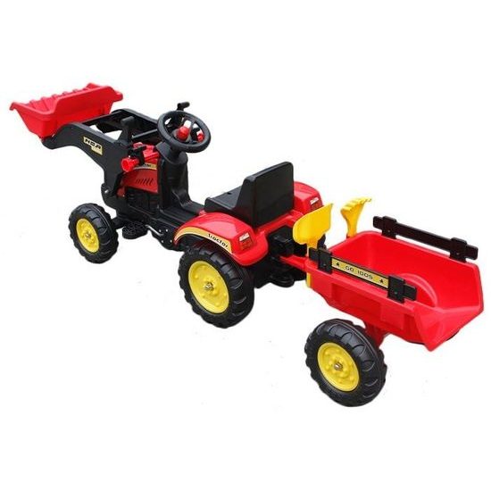 Dětský šlapací traktor Nakladač s přívěsem