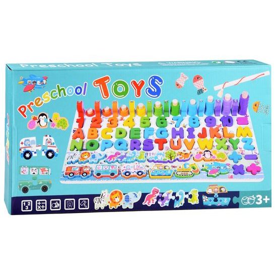 Dřevěná vkládačka pro děti 5v1 Preschool Table