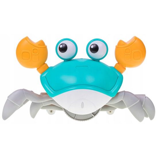 Natahovací pohyblivý krab hračka pro nejmenší Cute Crab - modrý
