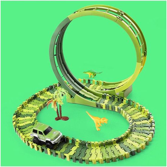 Autodráha s autíčkem na baterie a dinosaury 260 dílků Dino Track