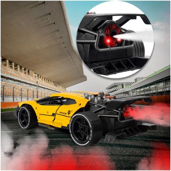 Auto na dálkové ovládání s kouřovým efektem Speed Phantom 1:14 žluté