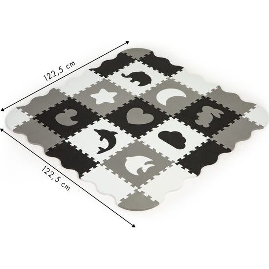 Ecotoys XXL pěnová puzzle hrací deka Happy Gray