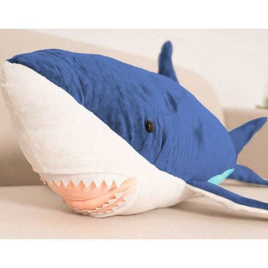 Plyšový žralok Eda 110 cm - modrý
