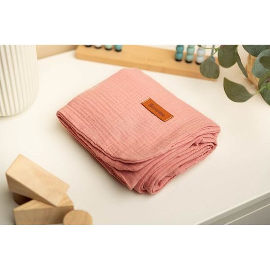 Mušelinová dětská deka Sensillo - retro růžová 75x100 cm