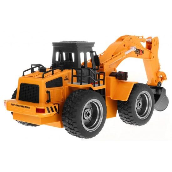 Bagr na dálkové ovládání s kovovou lžící 1:18