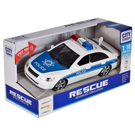 Policejní auto se světly a zvuky City Rescue 1:16