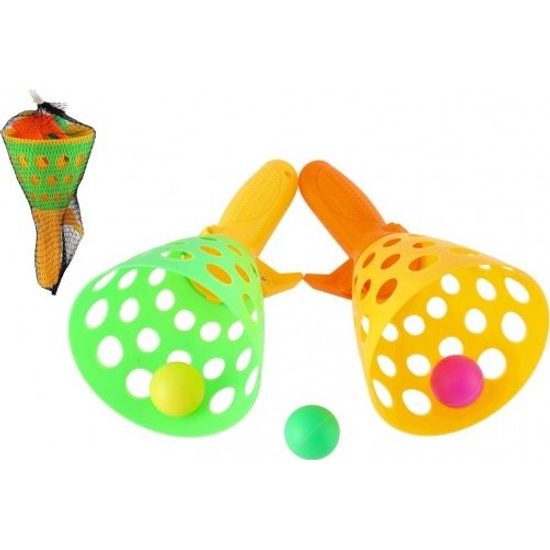 Catch ball hra/chytání míčku 2ks + 3 míčky