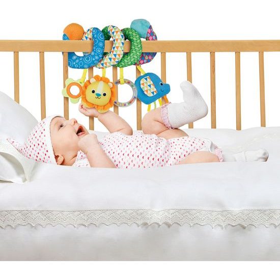 Winfun Plyšová spirála s chrastítkem a kousátkem - tyrkysová