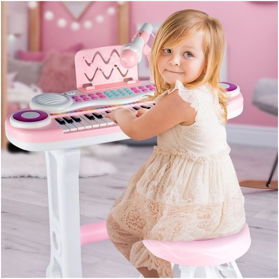 Dětské elektronické klávesy s mikrofonem a židličkou Magic Keyboard