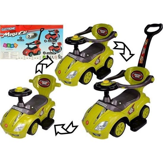 Odrážedlo s posunovačem 3V1 žlutozelené