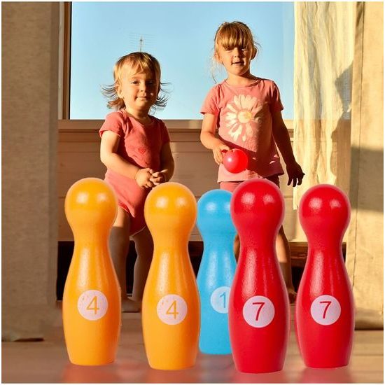 Dětské dřevěné kuželky Bowling Spill