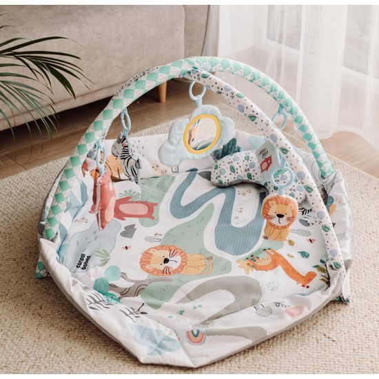 CANPOL babies Edukativní hrací deka s ohrádkou SAFARI 0m+