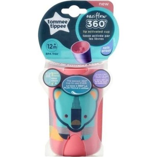 Tommee Tippee Netekoucí hrnek Easiflow 360° 250ml 12m+ červený
