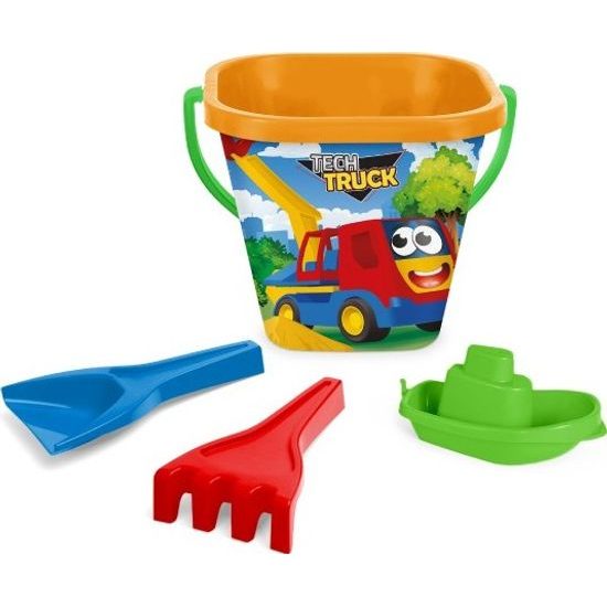 Sada na písek 4ks kbelík s doplňky - mix 2 druhy