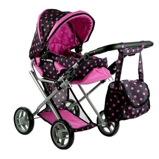 Alice kočárek pro panenky 9346 kombinovaný černý