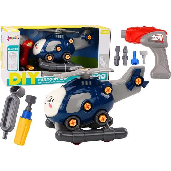 Vrtulník k sestavení DIY-modrý