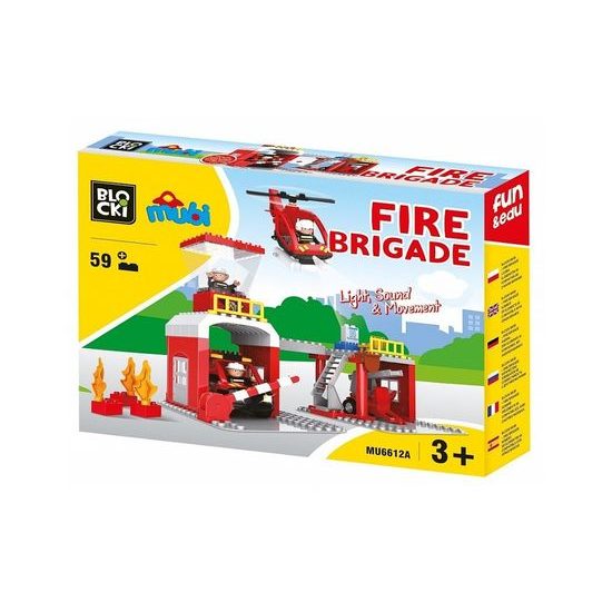 Blocki Mubi stavebnice Hasičská stanice se světlem a zvukem 59 dílů
