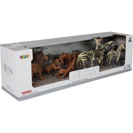 Sada afrických zvířátek - zebry a lvi
