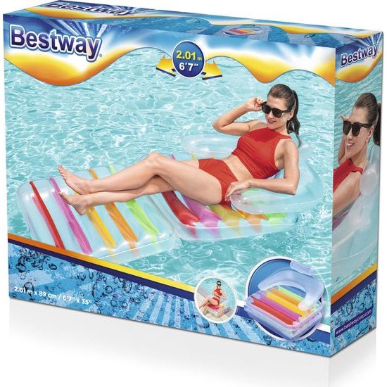 Nafukovací matrace, křeslo 201 x 89 cm Bestway, barevná