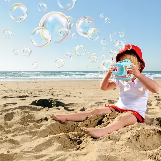 Bublifuk na baterie fotoaparát Bubble Cam modrý