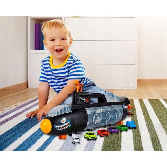 Ponorka s autíčky a helikoptérou Shark Submarine