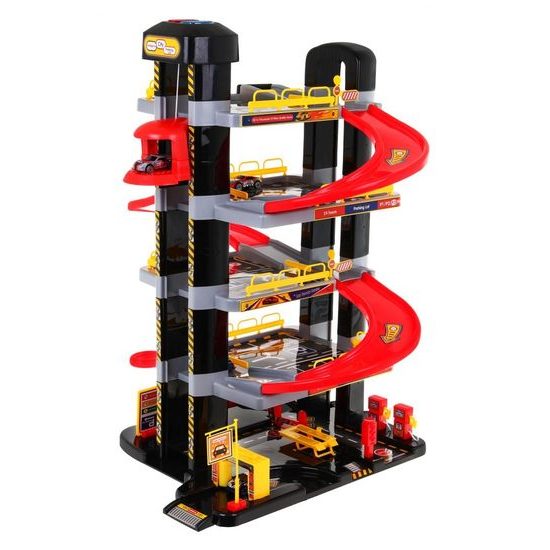 Majlo Toys parkovací XXL garáž s výtahem na baterie + 5 autíček Big Garage