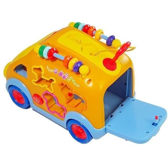 Huile Toys interaktivní autíčko pro nejmenší se zvuky Shape Sorting Bus