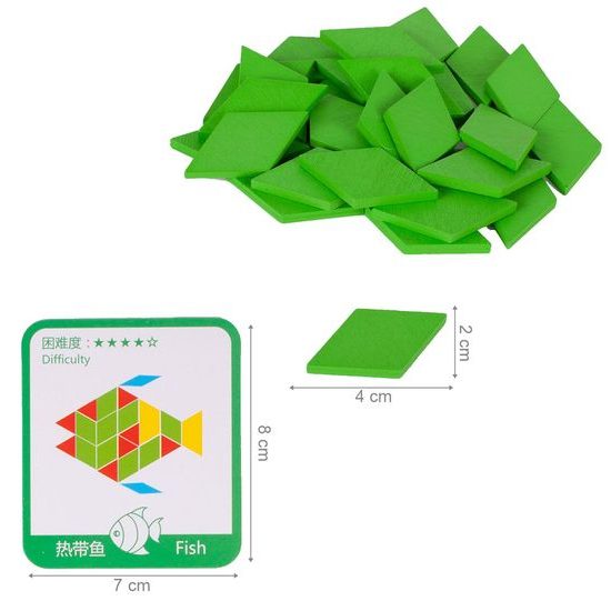 Dřevěné puzzle pro děti Pattern Blocks 155 dílků