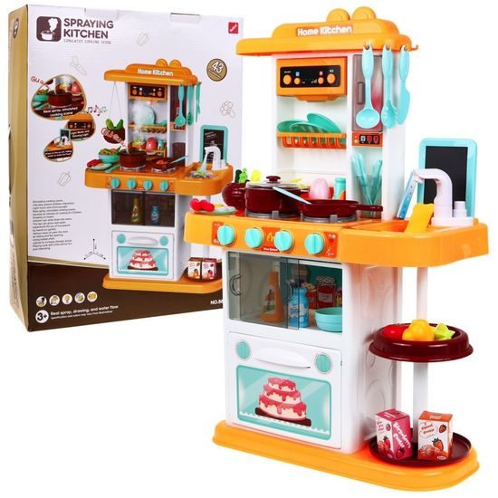 Majlo Toys dětská kuchyňka se zvuky a párou- žlutá