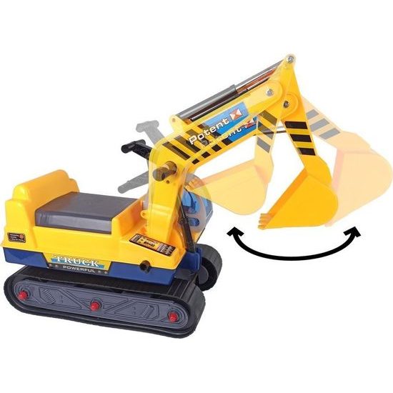 Velký pásový bagr s přilbou