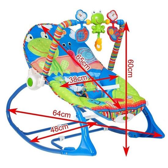 Kojenecké lehátko 3v1 s vibracemi Žabka - modré