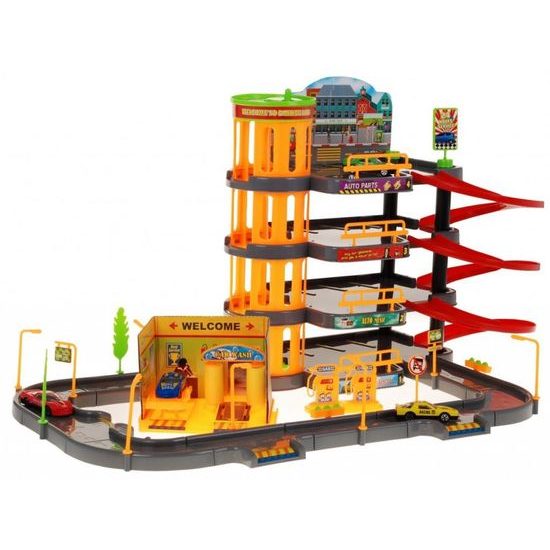 Majlo Toys parkovací garáž Skyline s výtahem+ 4 autíčka