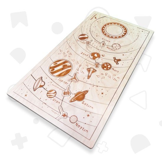 Slnečná sústava - edukatívne drevené puzzle - ČESKÁ VERZIA