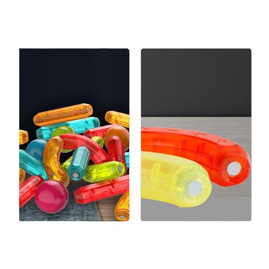 Magnetická svítící stavebnice Light Sticks 128 dílků